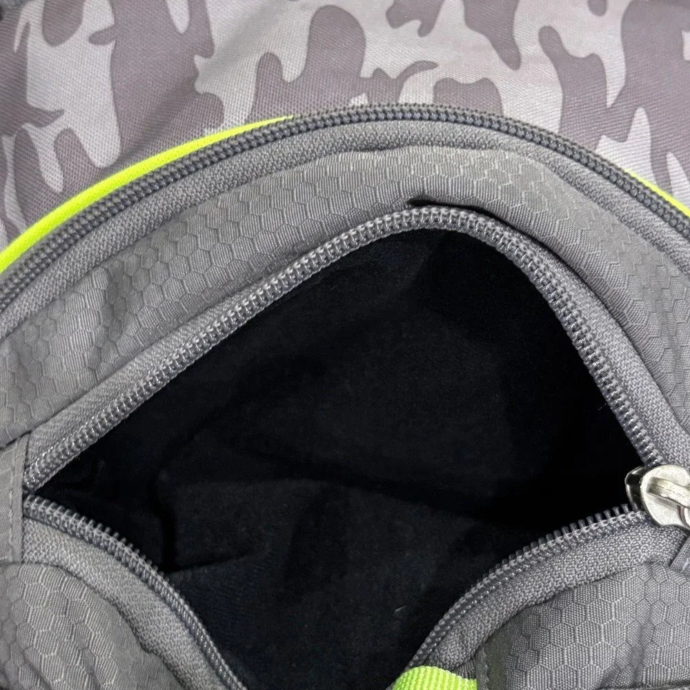 High Sierra Grey Camo Backpack Lime Green Suspension Strap School Hiking Bag